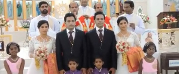 インドで行われた双子だらけの結婚式（Paulraj/Facebook）